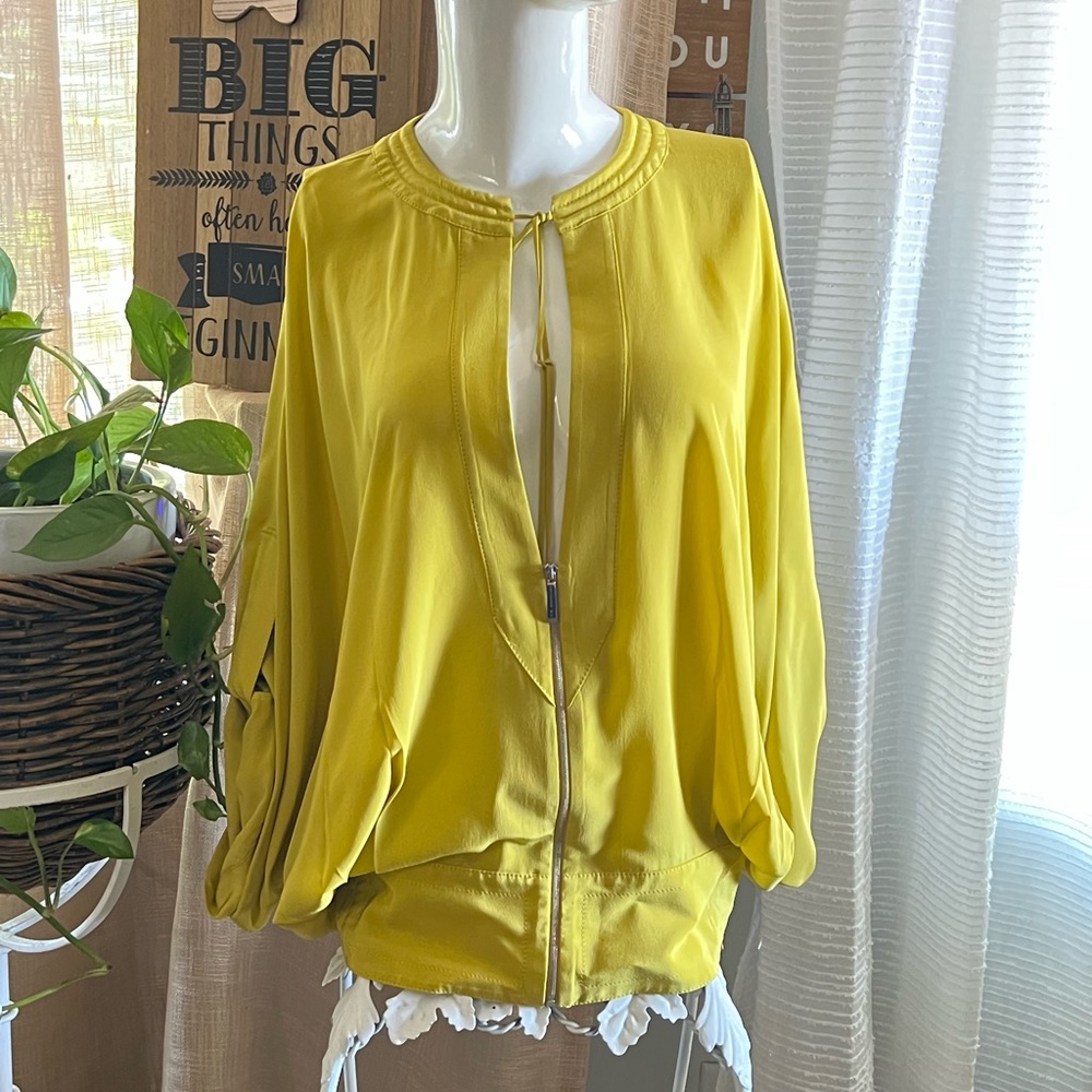 Barbara BUI mustard silk blouse